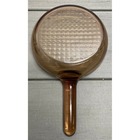 Vision Corning Ware Pyrex Glass 7" #6 Waffle Bottom Saute Skillet Fry Amber Pan - Picture 3 of 3